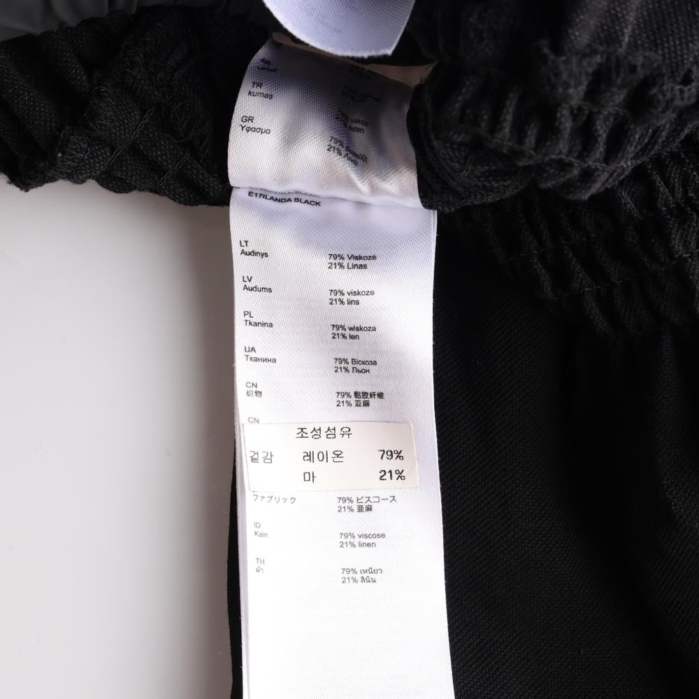 maje마쥬 린넨 블랙 오프숄더 밴딩 점프수트 쇼츠 반바지 상세 이미지 6
