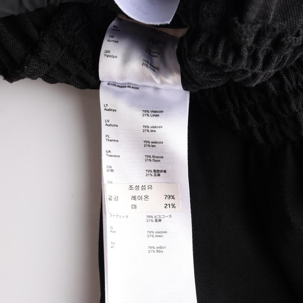 maje마쥬 린넨 블랙 오프숄더 밴딩 점프수트 쇼츠 반바지 이미지 6