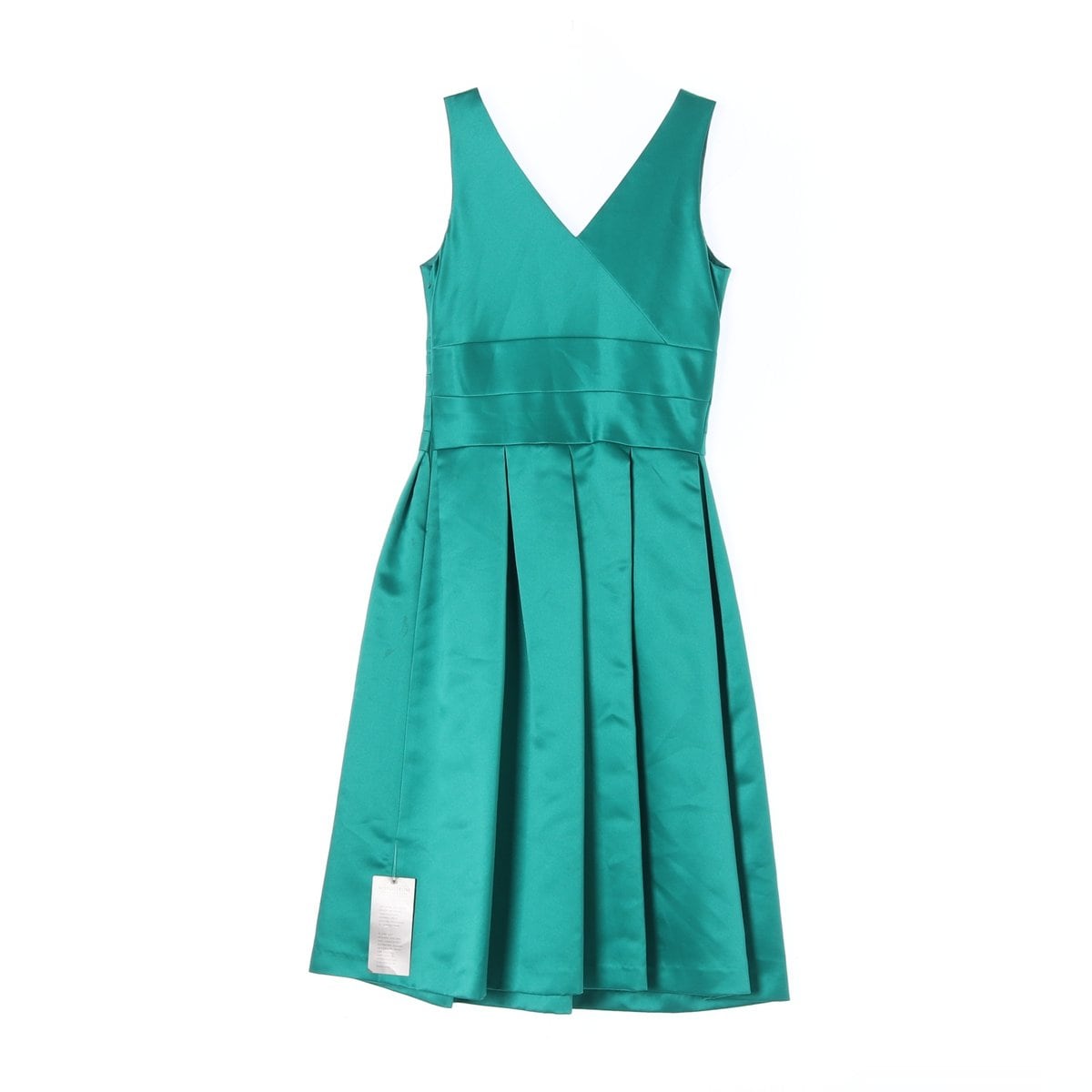 캘빈클라인 그린 새틴 민소매 플레어 미니 원피스 칵테일 드레스 상세 이미지 5
