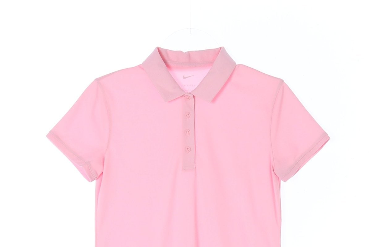 나이키 핑크 드라이핏 반팔 폴로 카라 티셔츠 이미지 2