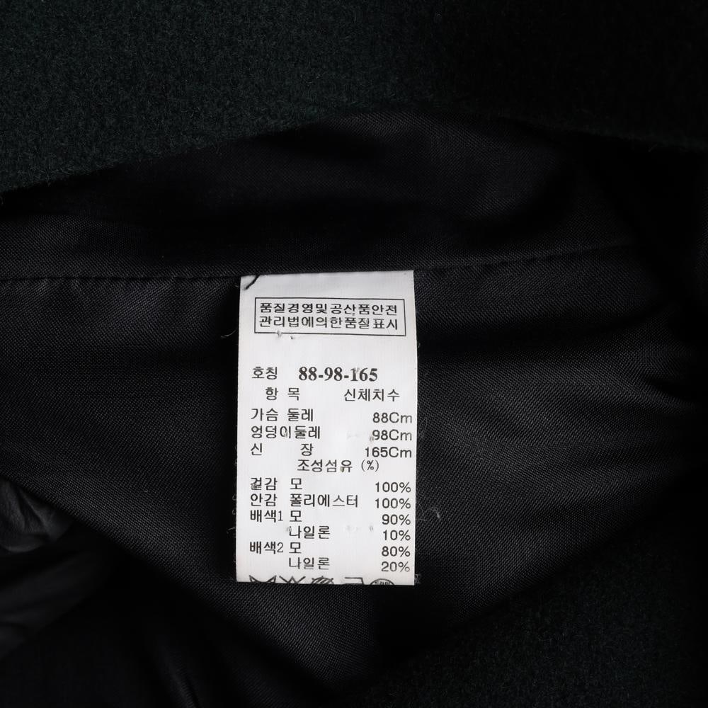 시스템 울100% 네이비 그린 싱글 롱 코트 이미지 8