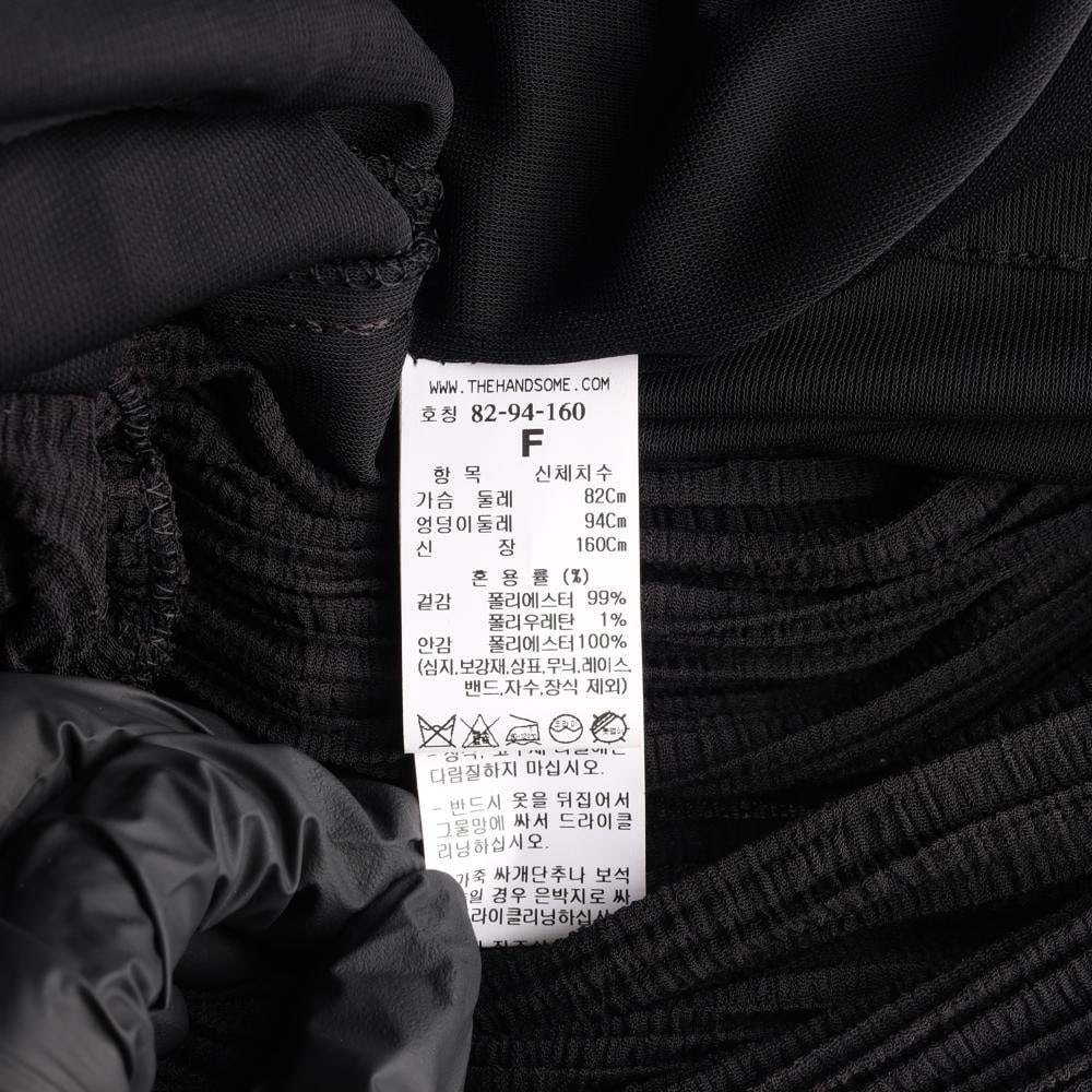 타임 블랙 오프숄더 드레이프 셔링 롱 원피스 드레스 이미지 7