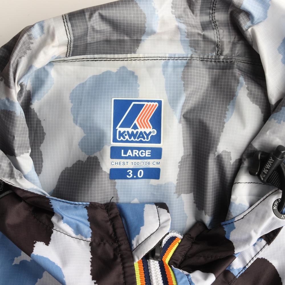 K-WAY까웨 블루 빅 레오파드 아노락 후드 바람막이 이미지 5