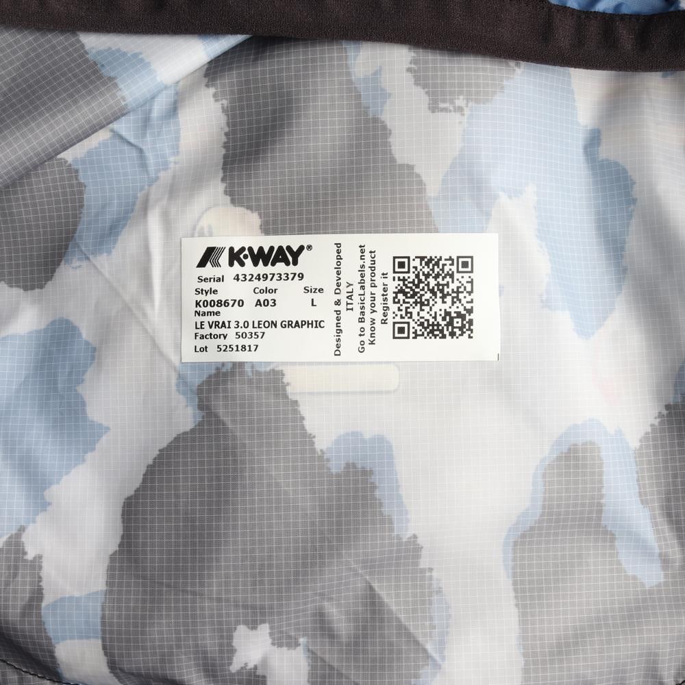 K-WAY까웨 블루 빅 레오파드 아노락 후드 바람막이 이미지 6