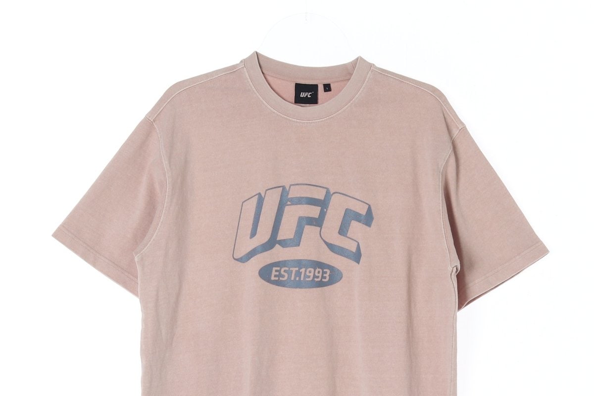 UFC 베이지 빅로고 반팔 루즈핏 티셔츠 이미지 2