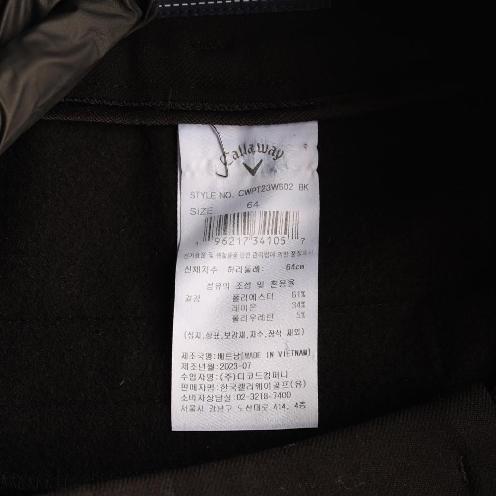 캘러웨이 23FW 블랙 핀턱 배기핏 겨울 슬랙스 팬츠 바지 상세 이미지 7