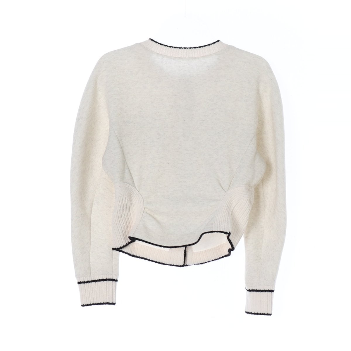 오브제 22FW 오트밀 블랙 노카라 라운드 가디건 상세 이미지 4