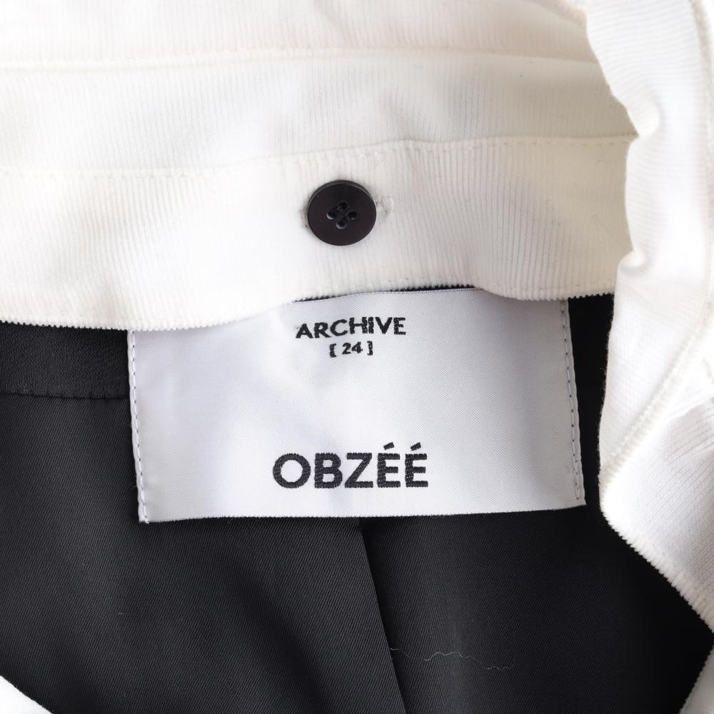 오브제 22FW 아이보리 탈부착 레이어드 블랙 트위드 점퍼 재킷 이미지 6