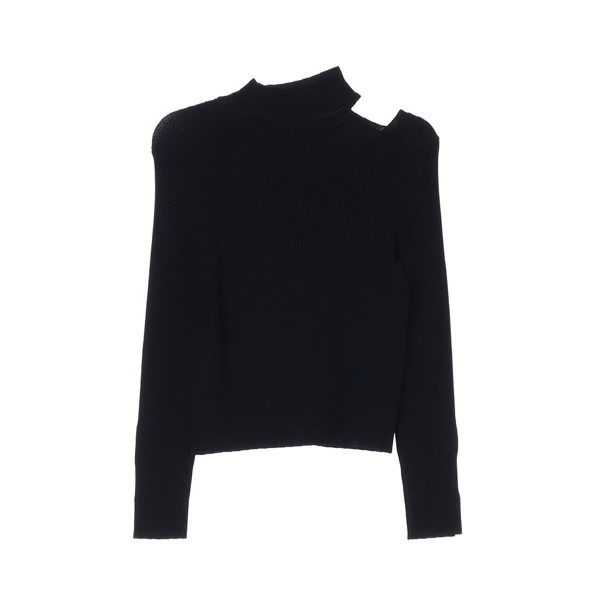 오브제 블랙 하프넥 컷아웃 오프숄더 니트 스웨터 상세 이미지 4
