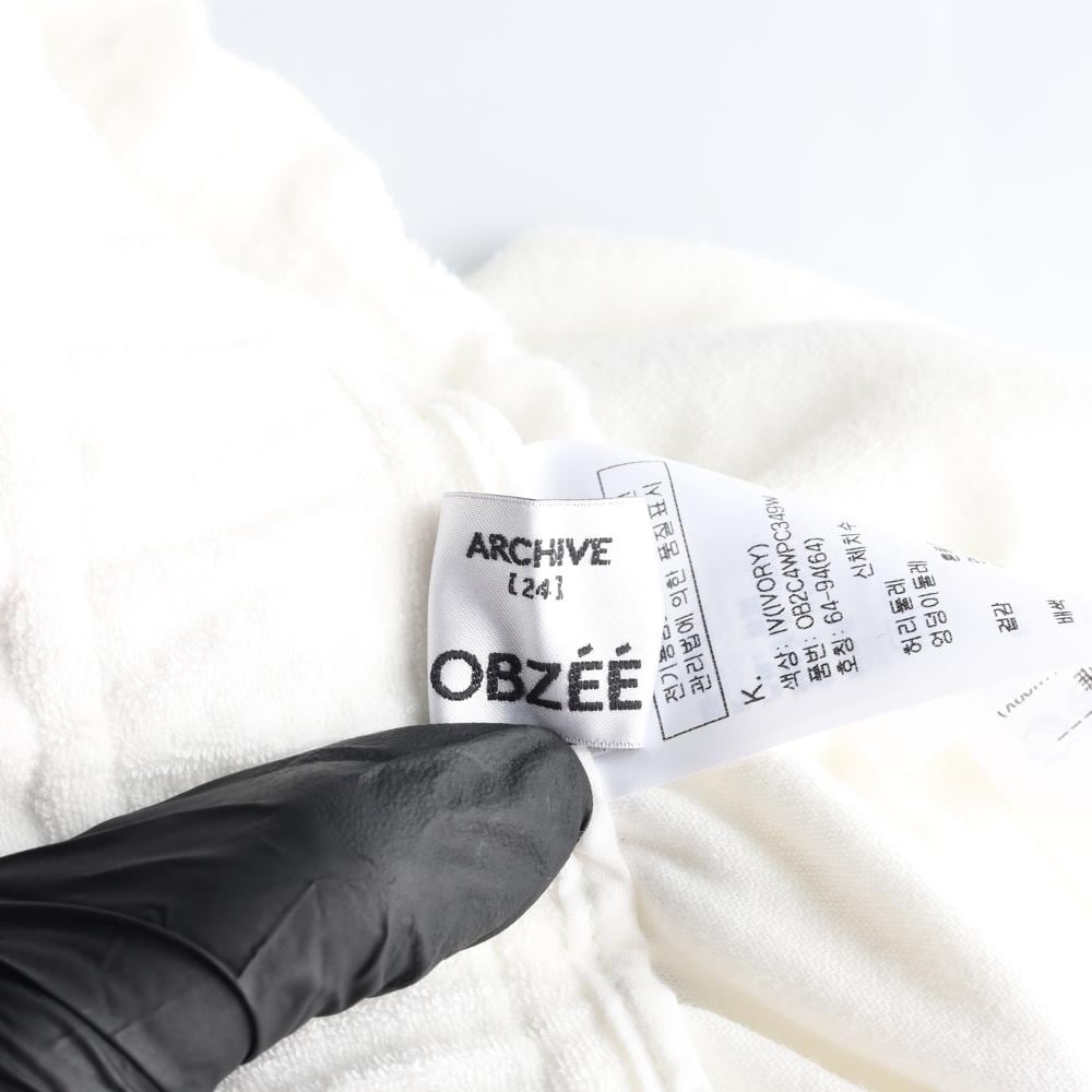 오브제 블랙 스티치 화이트 조거팬츠 밴딩 바지 스웨트팬츠 상세 이미지 6