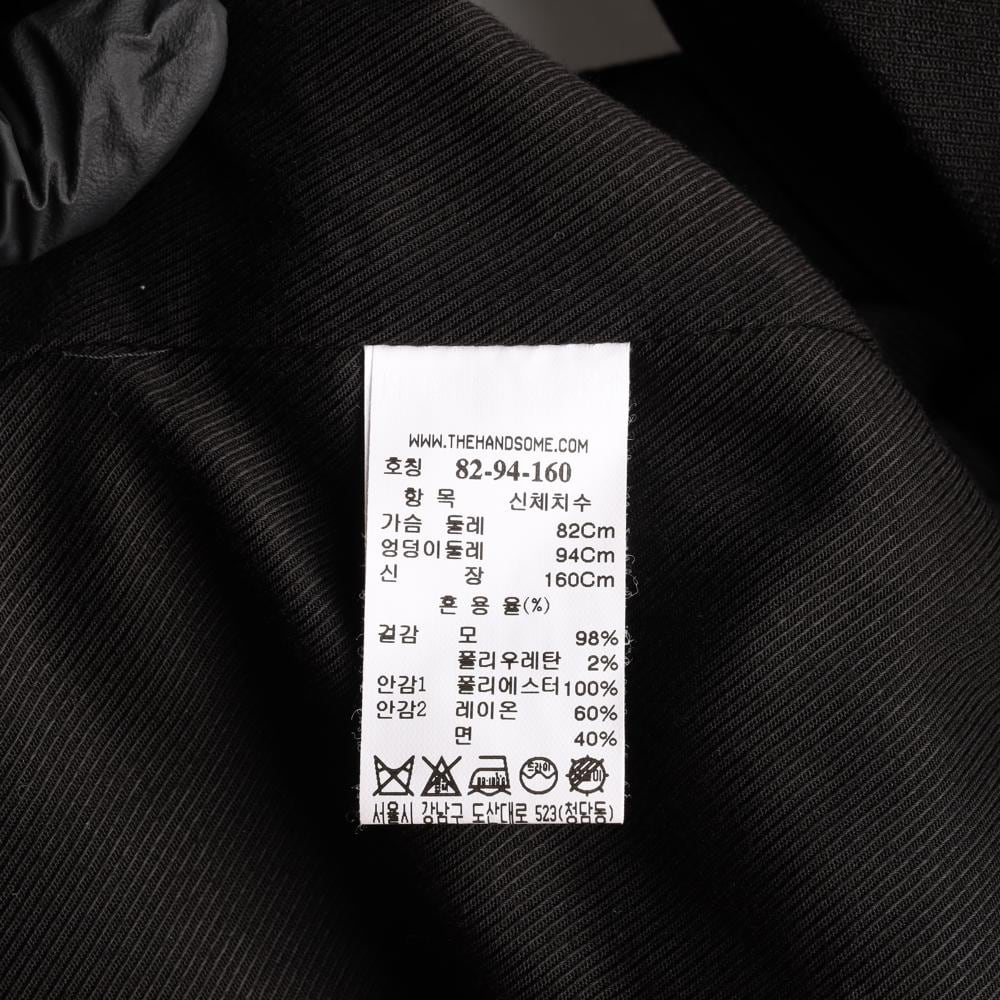 시스템 울98 블랙 버튼 디테일 블레이저 오버핏 더블 재킷 상세 이미지 7