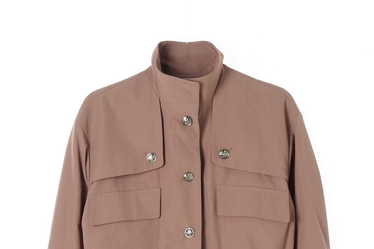 오브제 23FW 카멜 브라운 스트링 하이넥 숏 재킷 점퍼 이미지 2
