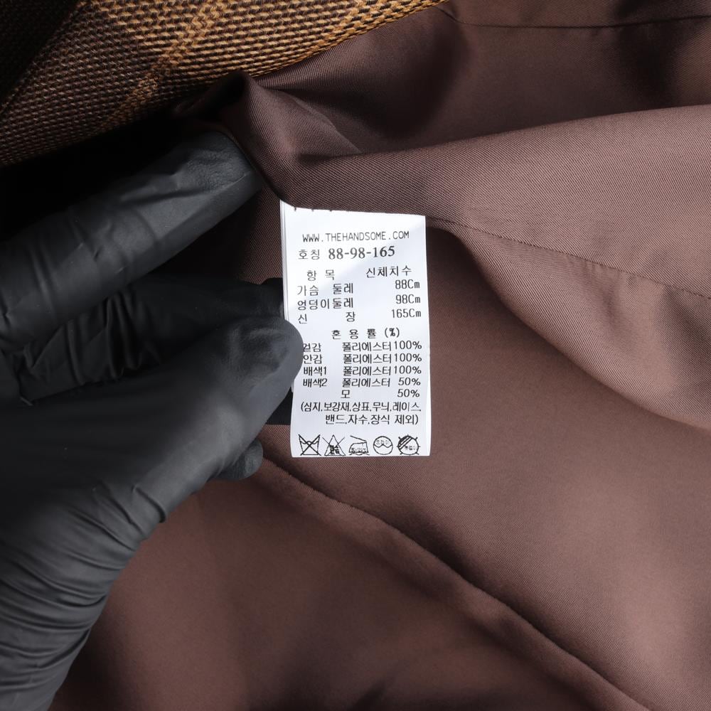 타임 브라운 체크 울 블레이저 싱글브레스티드재킷 상세 이미지 7