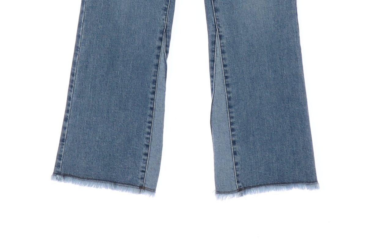 지컷 배색 컷아웃 워싱 데님 진 청바지 이미지 4