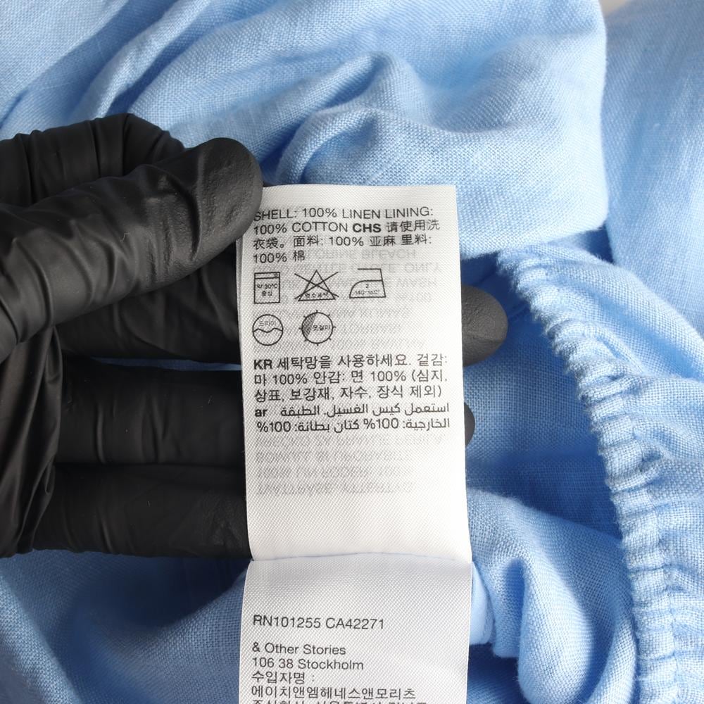 앤아더스토리즈 린넨100% 퍼프소매 스퀘어넥 랩 반바지 점프수트 상세 이미지 7