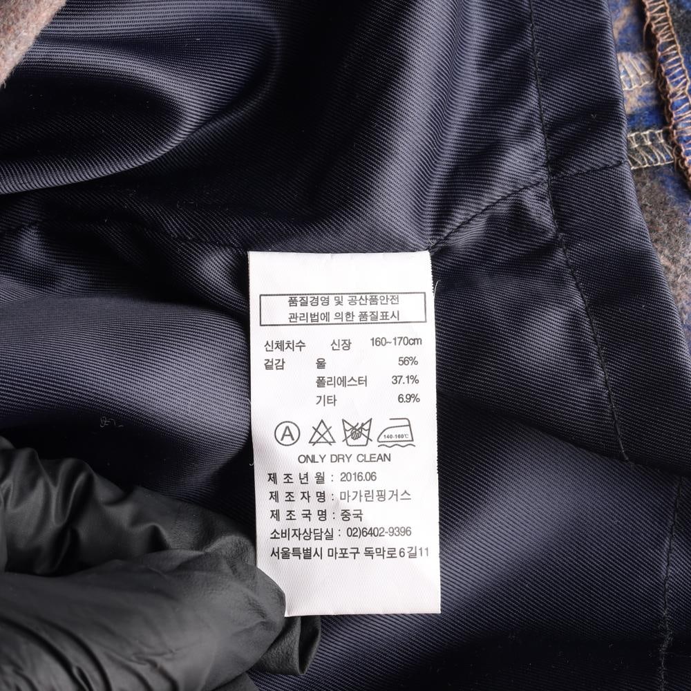 마가린핑거스 울 브라운 체크 브이넥 민소매 미니 원피스 이미지 8