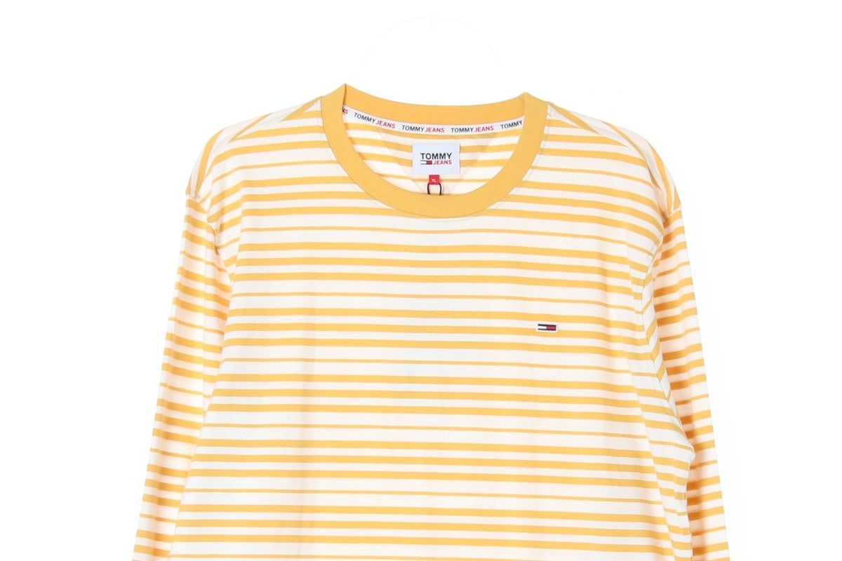 타미 진스 옐로우 스트라이프 긴팔 크루넥 티셔츠 이미지 2