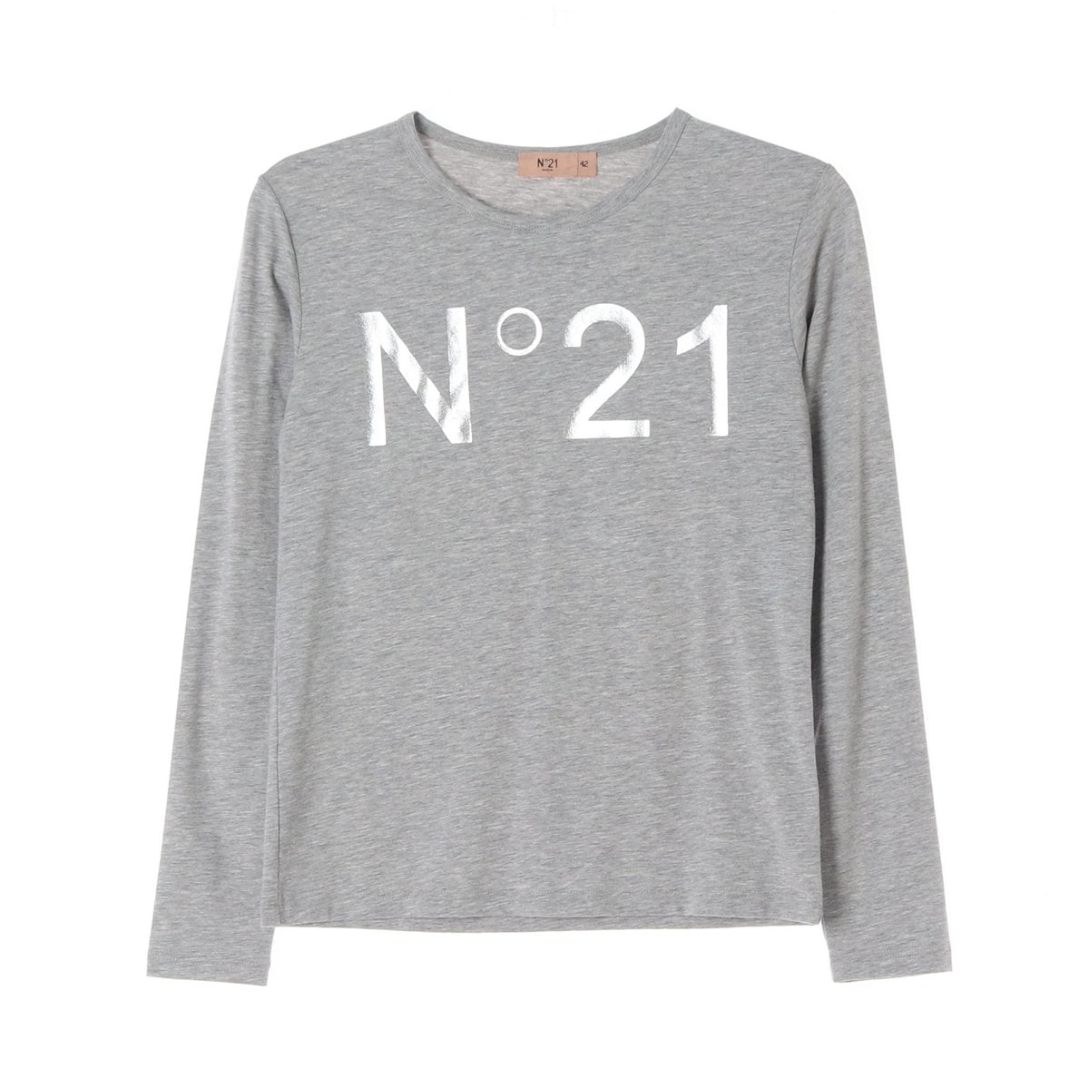 N.21 그레이 빈티지로고 긴팔 티셔츠 이미지 1