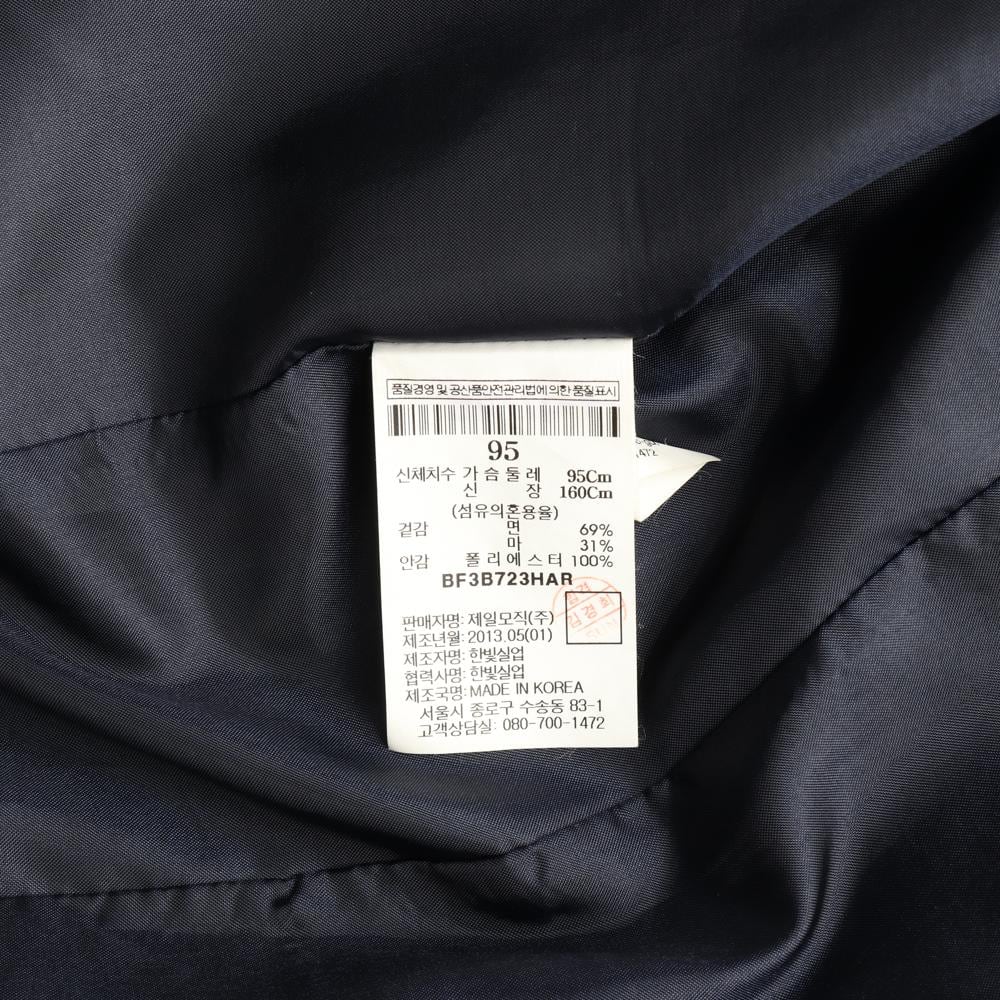빈폴 린넨 네이비 체크 민소매 미니 원피스 드레스 상세 이미지 7