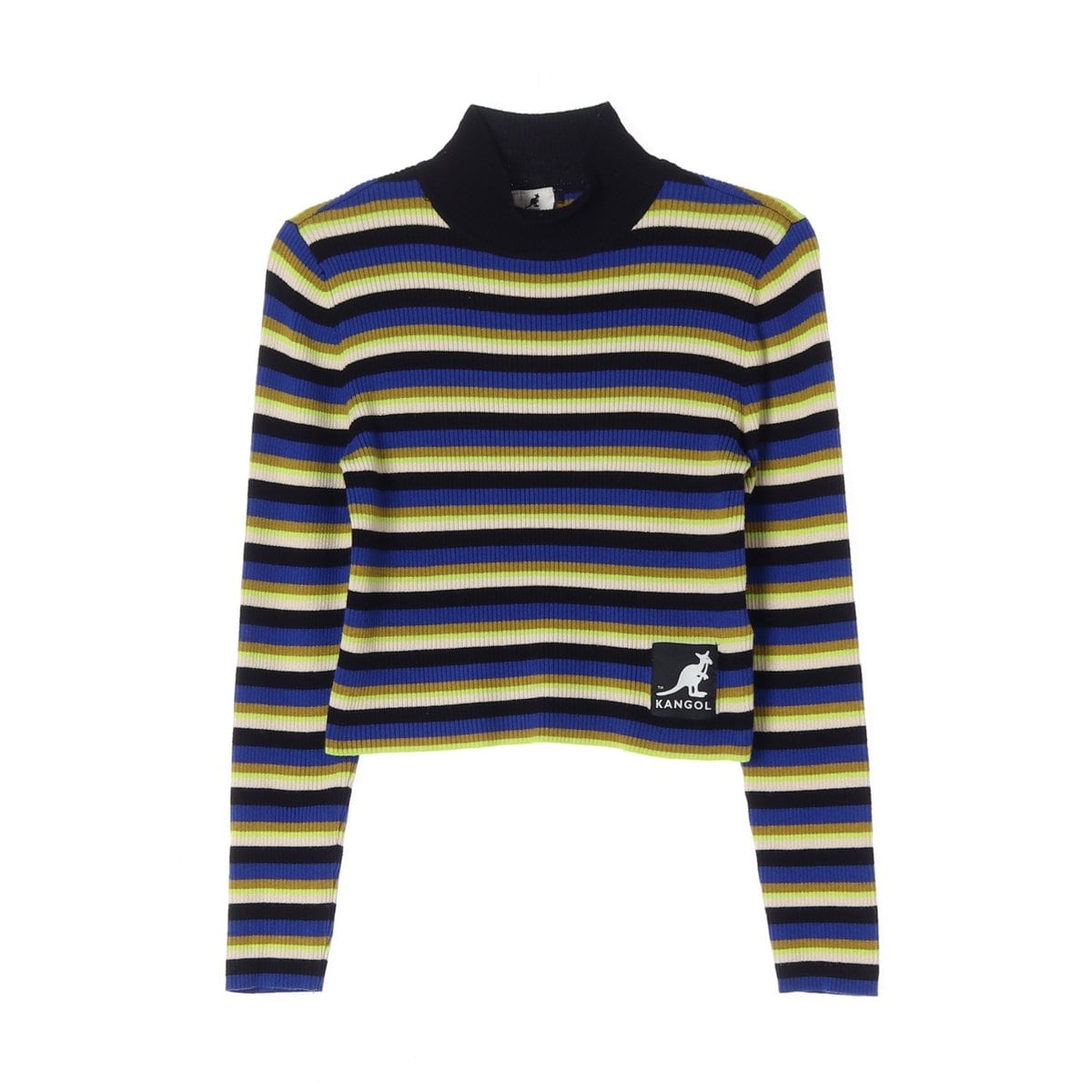 캉골X H&m 모크넥 스트라이프 긴팔 골지 티셔츠 상세 이미지 1