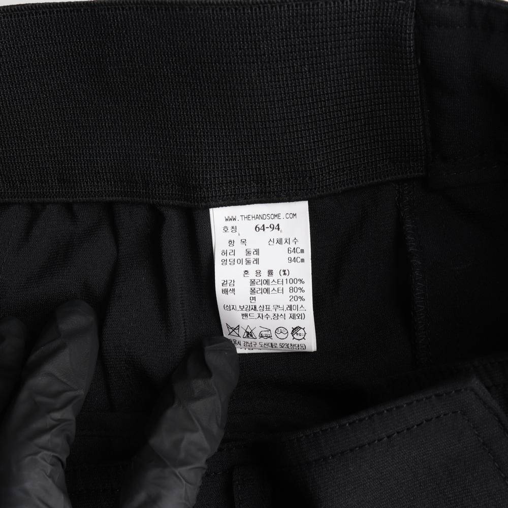 타임 블랙 핀턱 뒷밴딩 와이드 슬랙스 팬츠 바지 이미지 7