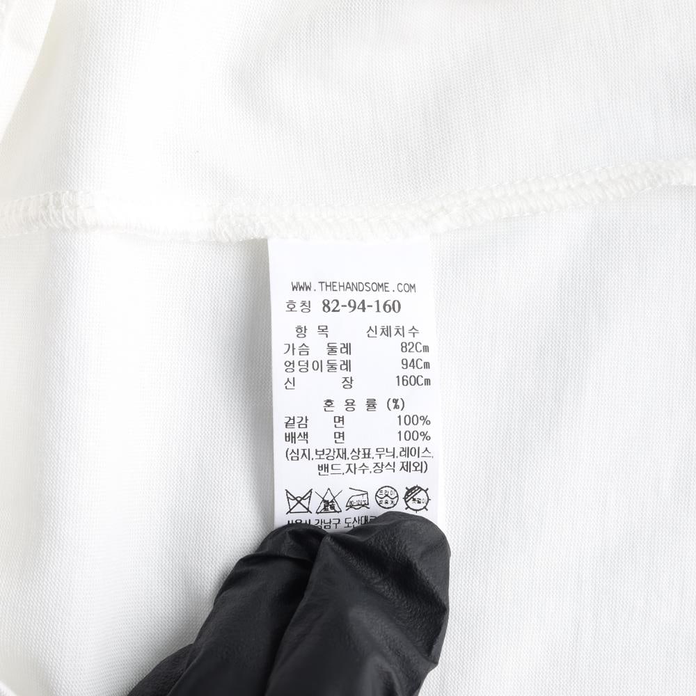 타임 스카이블루 스팽글 로고 아이보리 반팔 티셔츠 이미지 6