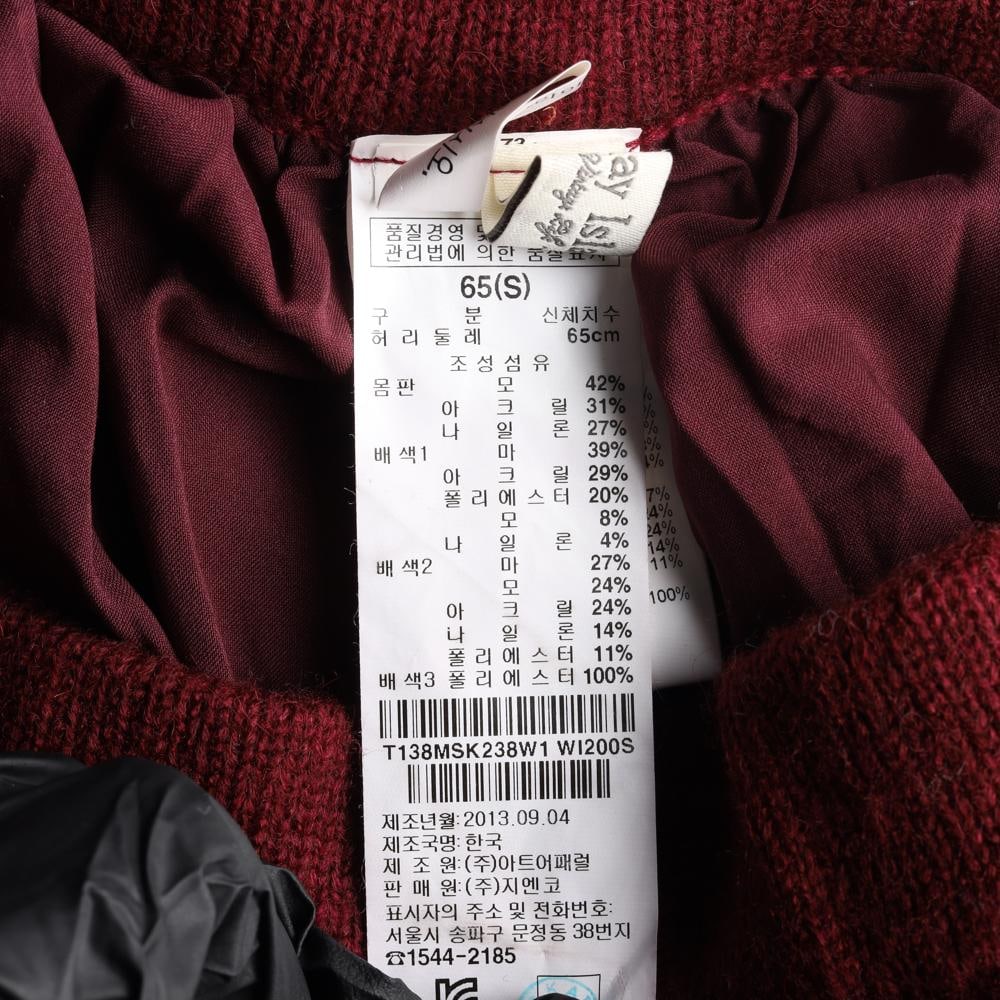 써스데이 아일랜드 버건디 노르딕패턴 니트 플레어스커트 치마 이미지 7