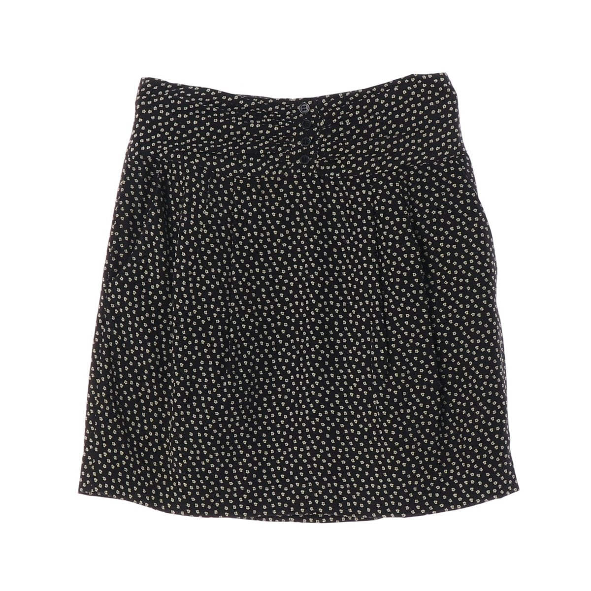 클럽모나코 실크100% 블랙 플로럴 미니 스커트 치마 이미지 1