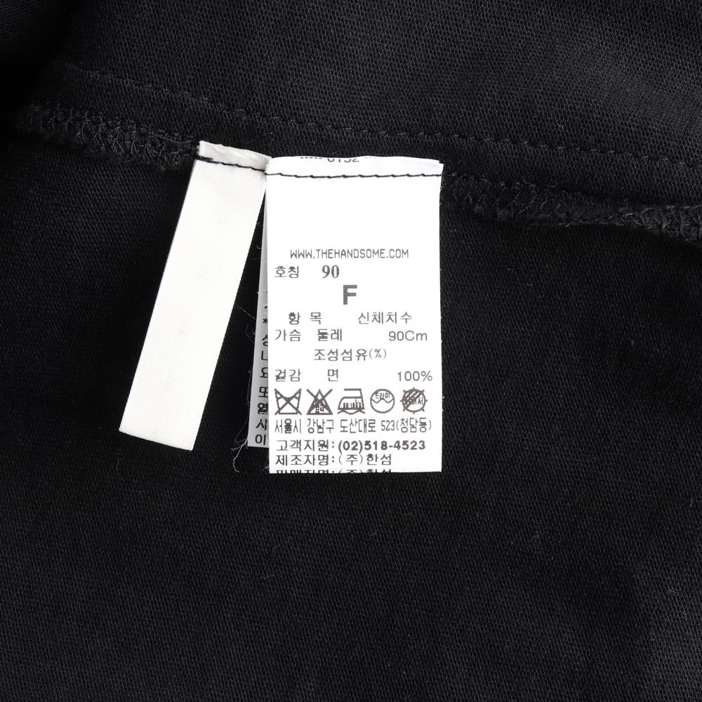 시스템 블랙 그래픽 오버핏 반팔 니트 티셔츠 이미지 6