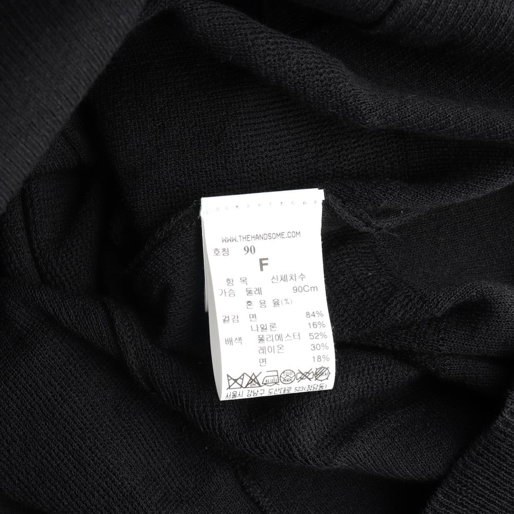 시스템 블랙 러플 빅카라 반팔 니트 블라우스 이미지 6