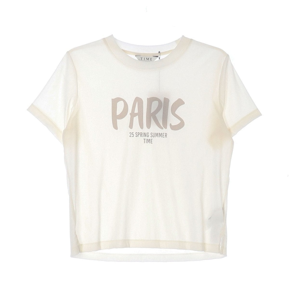 타임 로고 PARIS 화이트 반팔 티셔츠 상세 이미지 1