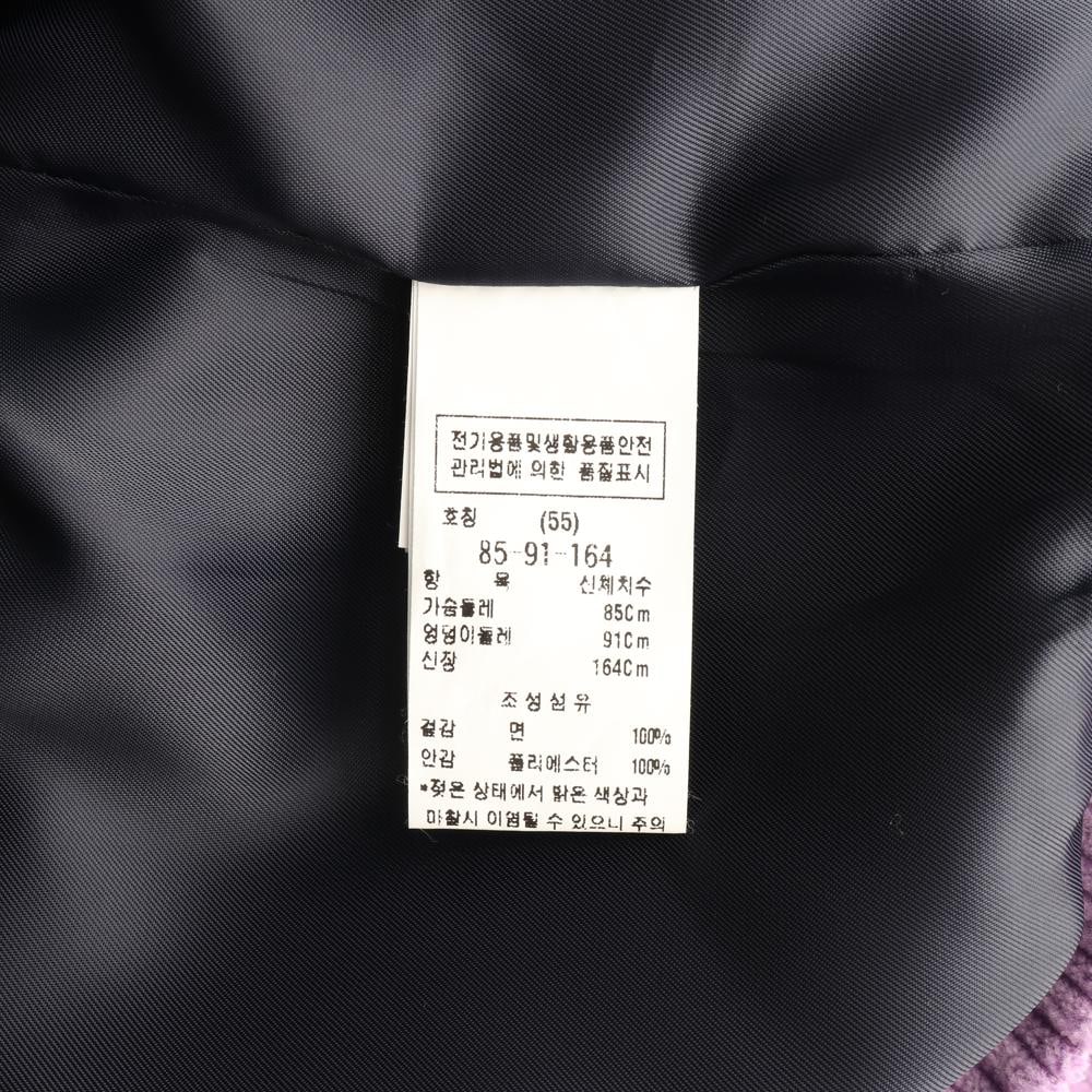 모조에스핀 라벤더 코듀로이 노카라 크롭 재킷 셋업 자켓 이미지 7