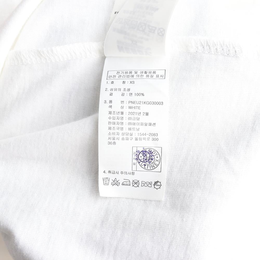 널디 레드 라운드 로고 화이트 옹버핏 반팔 티셔츠 상세 이미지 6