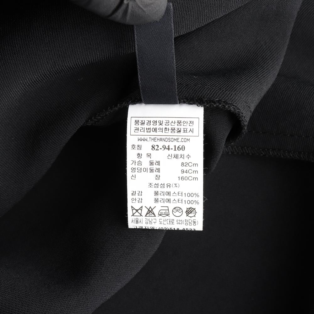 시스템 블랙 오픈카라 반팔 쉬폰 롱 원피스 상세 이미지 7