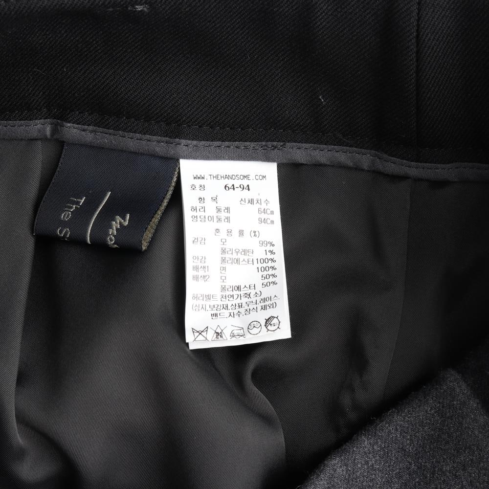 타임 다크그레이 울99% 와이드 투핀턱 슬랙스 팬츠 이미지 7