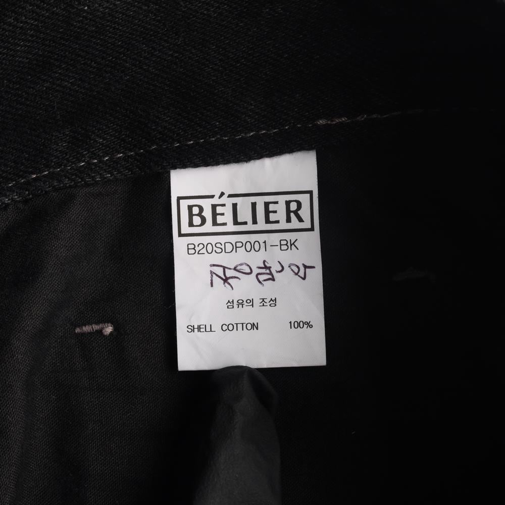 벨리에 W30 진청 블랙진 스티치 컷아웃 데님 청바지 상세 이미지 6