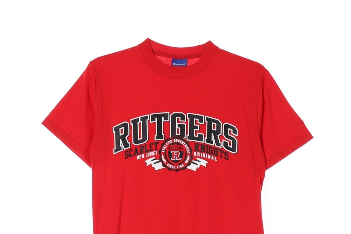 챔피온 레드 RUTGERS 프린팅 반팔 티셔츠 이미지 2