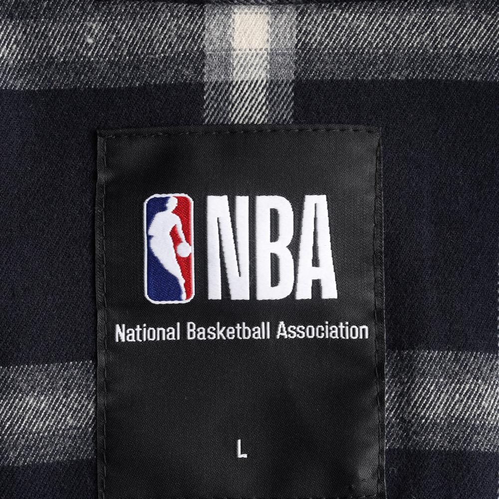 NBA엔비에이 네이비 체크 레이커스 카라 코치 재킷 이미지 6