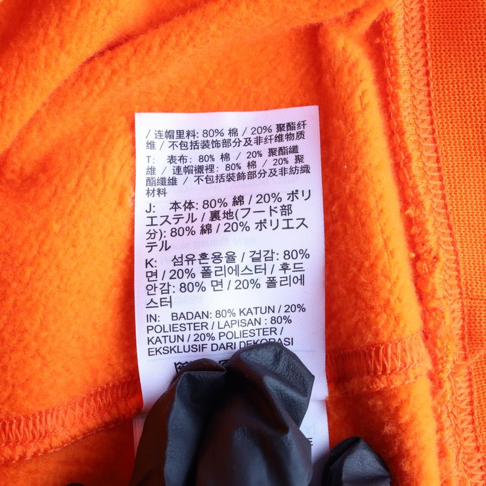 나이키 오렌지 빅로고 프린팅 기모 후디 후드티 이미지 6