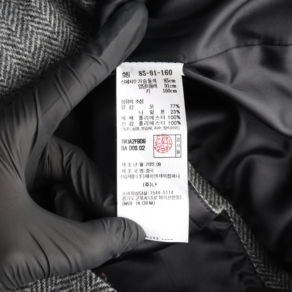 JSNY제이에스엔와이 울77% 그레이 헤링본 쓰리버튼 싱글 재킷 상세 이미지 7