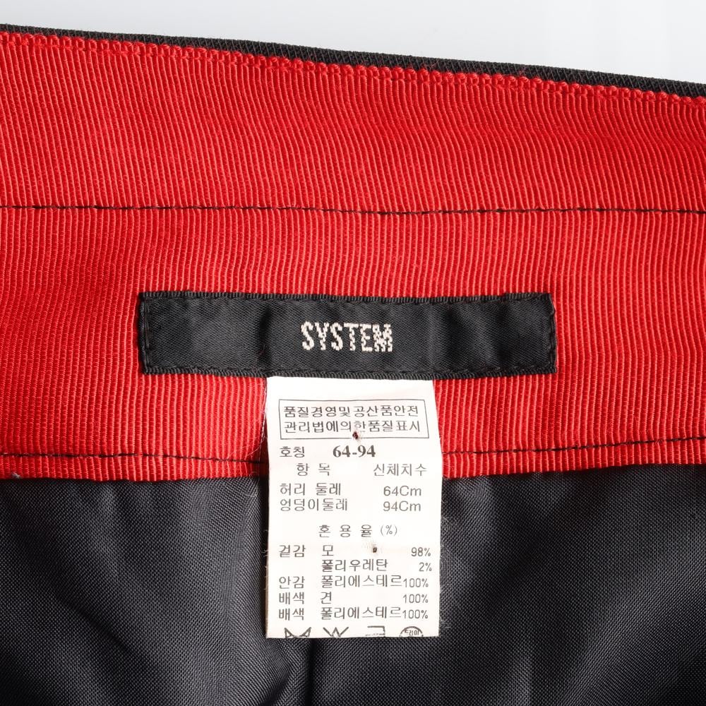 시스템 울98% 블랙 정장 치마 스커트 상세 이미지 5