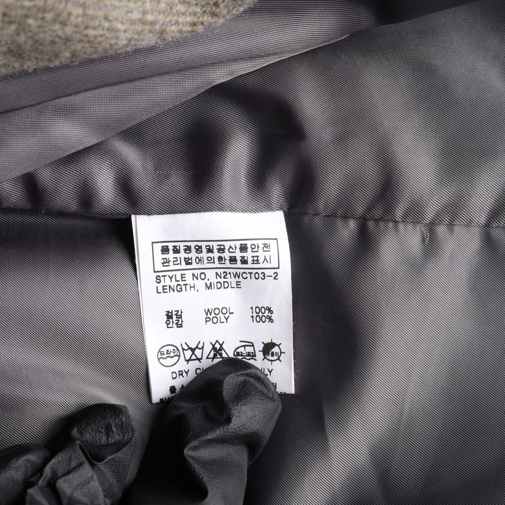 닐바이피 울100% 그레이 롱 코트 더블브레스티드코트 이미지 8