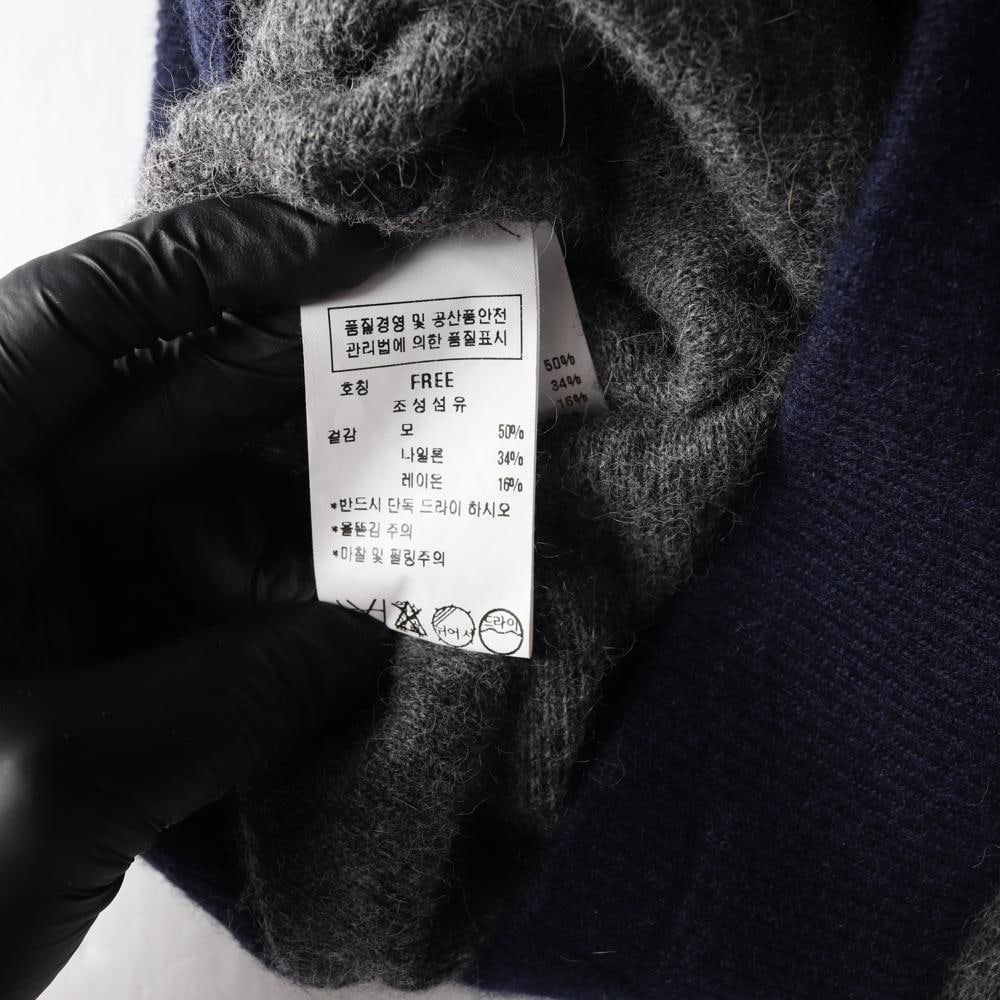 ZOOC주크 울50% 네이비 그레이 배색 롱 플레어스커트 치마 이미지 6
