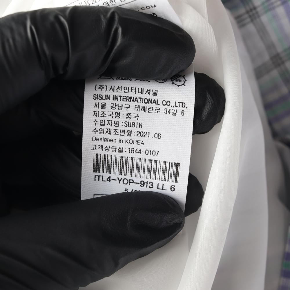 잇미샤 스카이블루 체크 퍼프 반팔 롱 원피스 하객룩 드레스 이미지 8