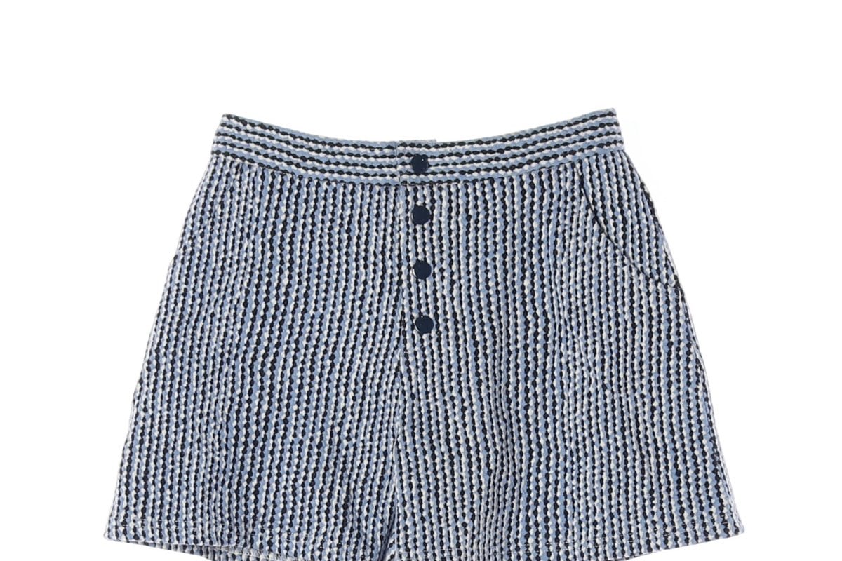 마가린핑거스 스카이블루 블랙 패턴 반바지 쇼츠 슬랙스 상세 이미지 2