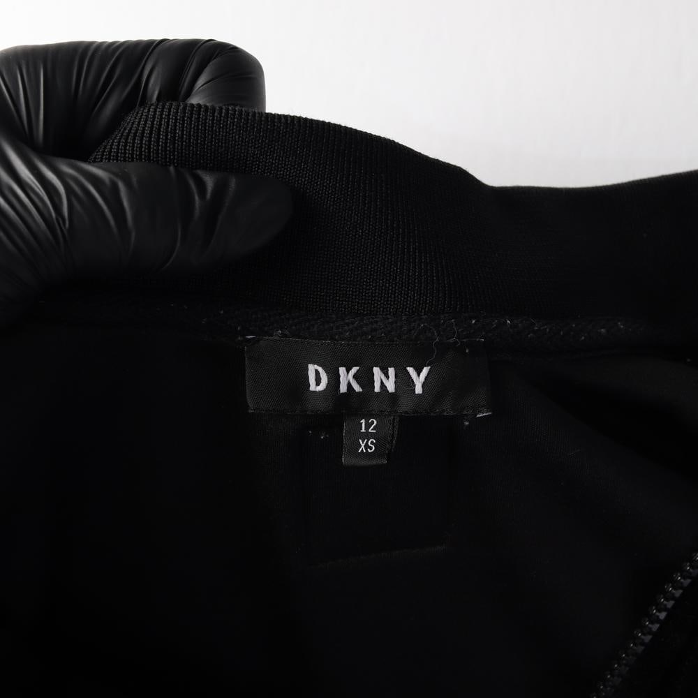 DKNY디케이엔와이 블랙 벨벳 배색 블루종 집업 점퍼 재킷 이미지 6