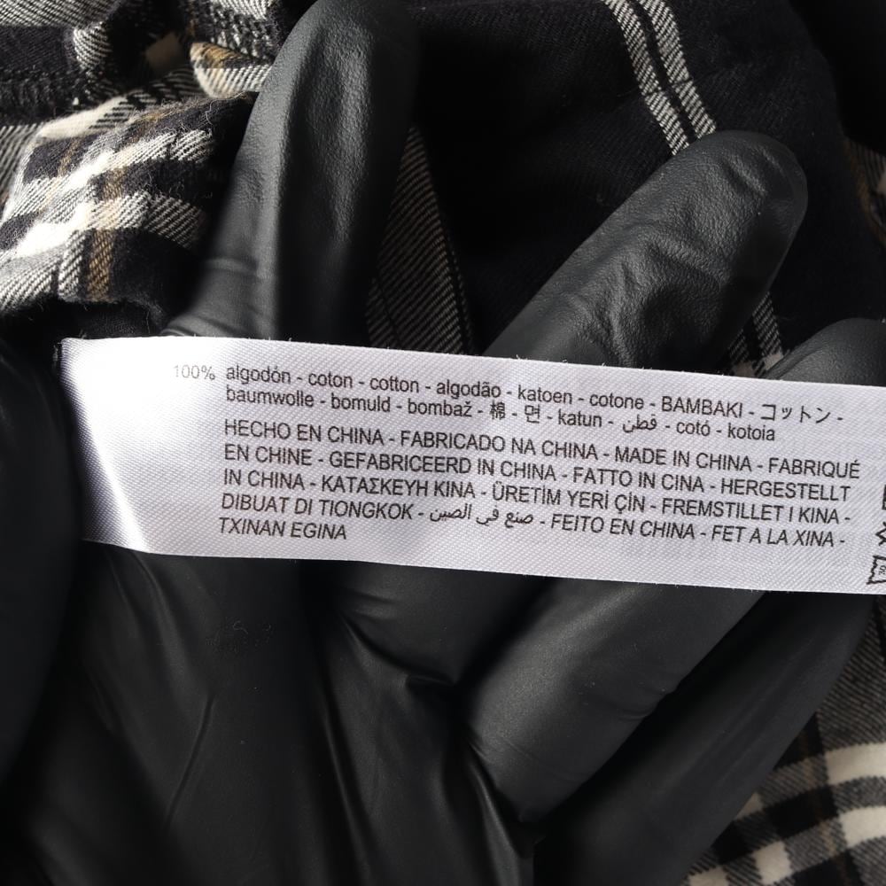 자라 블랙 체크 크롭 긴팔 셔츠 블라우스 상세 이미지 6
