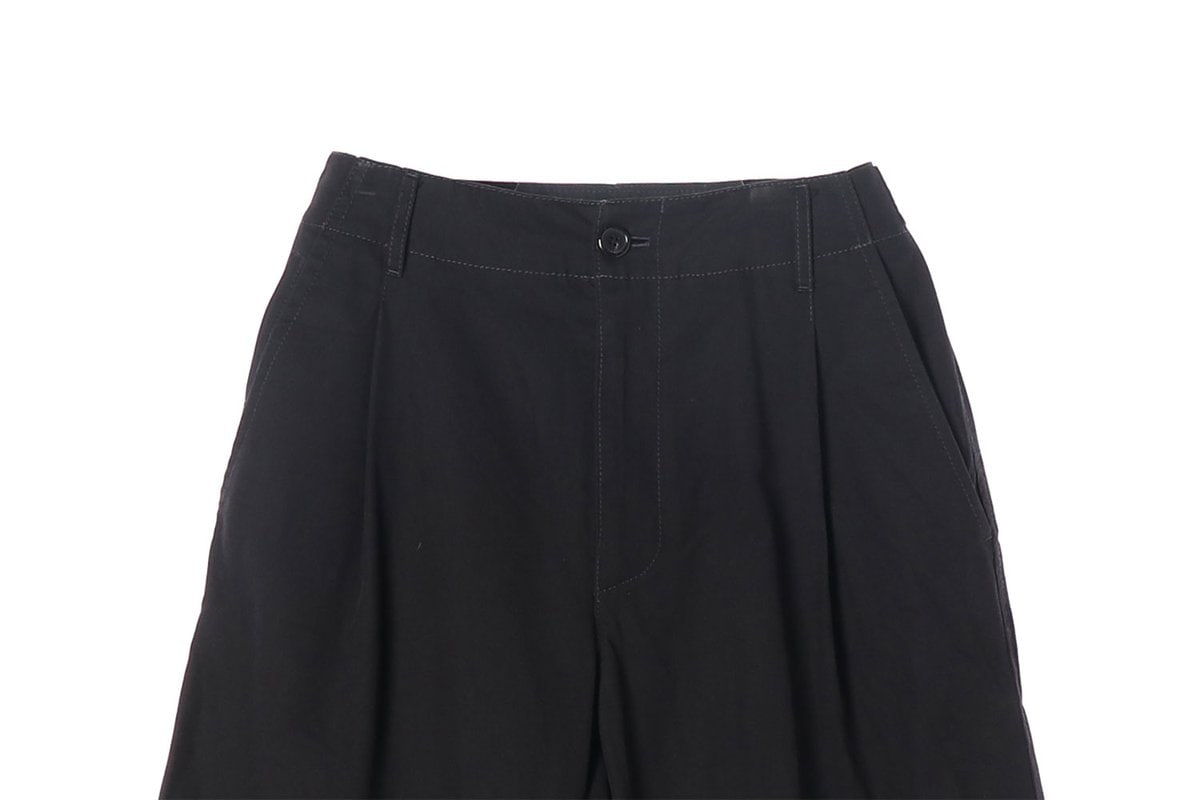 파사드패턴 블랙 핀턱 벌룬핏 데님 코튼 팬츠 이미지 2