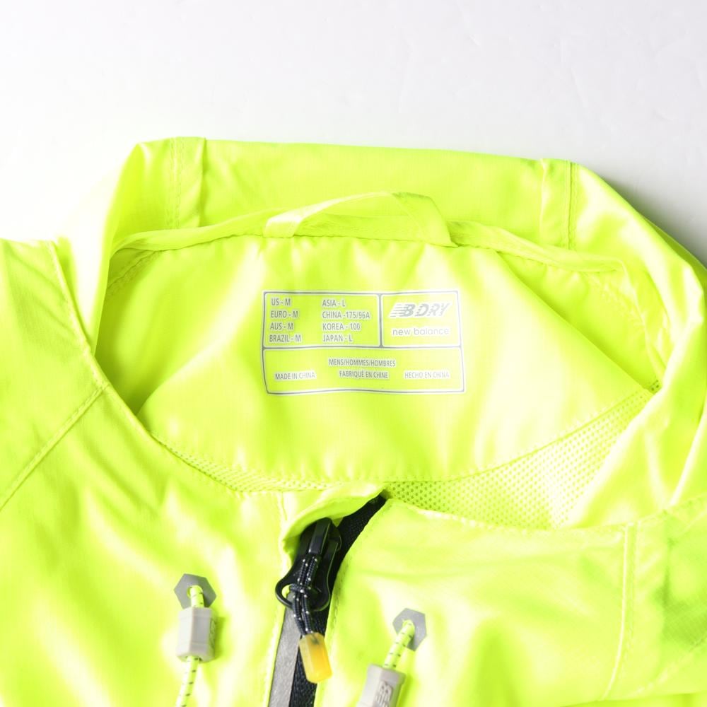 뉴발란스 형광 라임 배색 로고 바람막이 후드 집업 점퍼 재킷 상세 이미지 6