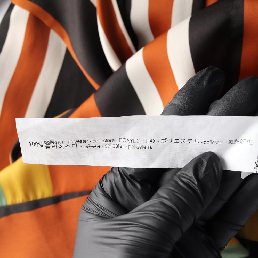 자라 브라운 버티컬 스트라이프 쉬폰 롱 셔츠원피스 이미지 7